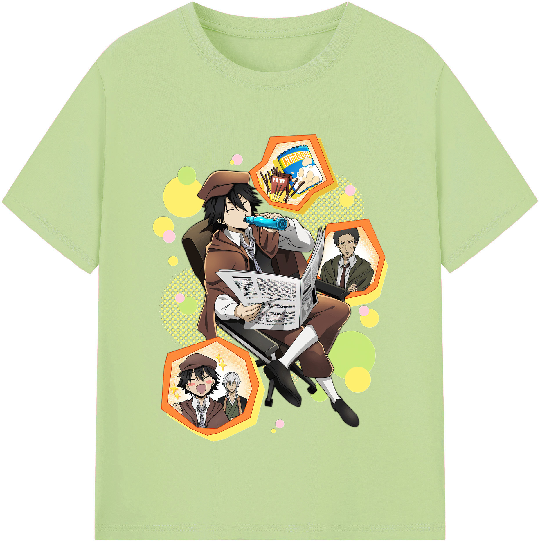 （画像用） 文豪ストレイドッグス Bungo Stray Dogs 綿100％半袖Tシャツ（フロントプリント）